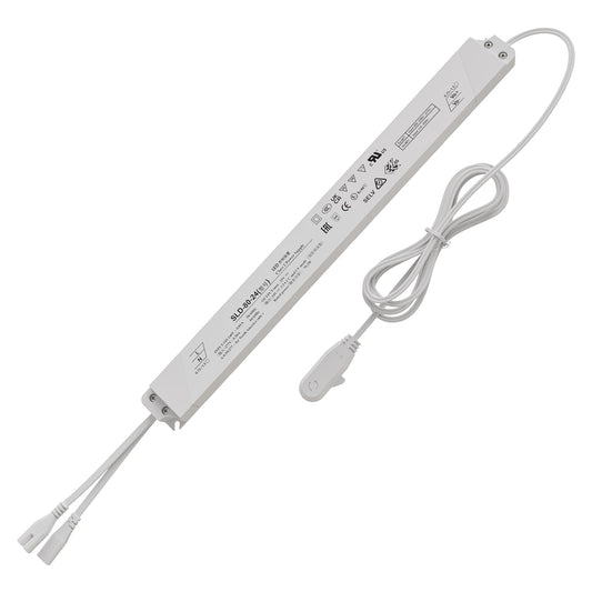 24V Adapter for Gondola Shelving Lights Fixture Converter kit Includes Mean-Well LED Driver（UL Listed with in and Out Cable 110-240V to DC 24 Low Volt Total 80W, Play and Plug Simple to fit