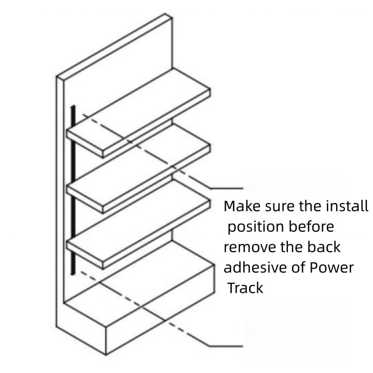 TITATEC Power Track for Gondola Shelving Lights Backed with Magnetic Tape to Attach The Back Panel or The Uprite of Madix or Lozier Standard Retail Shelf Ultra Thin Design Low Volt Total 6.6FT Length