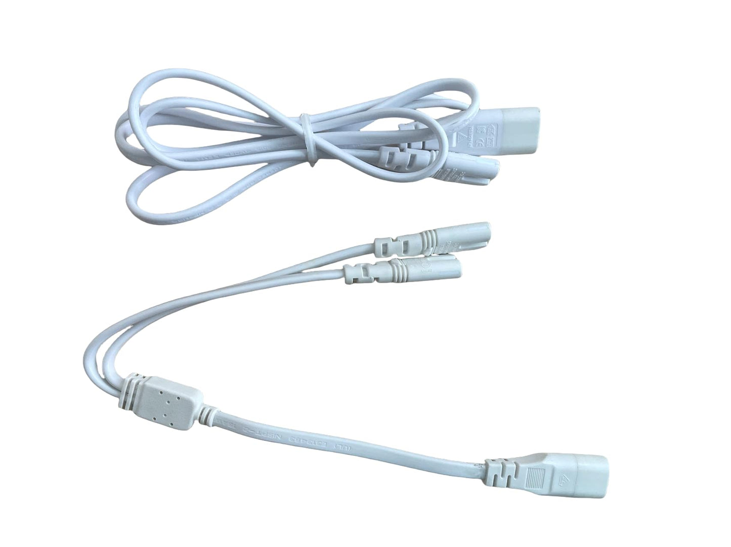 IEC320 2*C7 to 1*C8 Extention Y Shape Splitter Cable with1*C7 to 1*C8 Cable Kit for Monitor Camera Printer TV Speaker Display Port Power Cord.