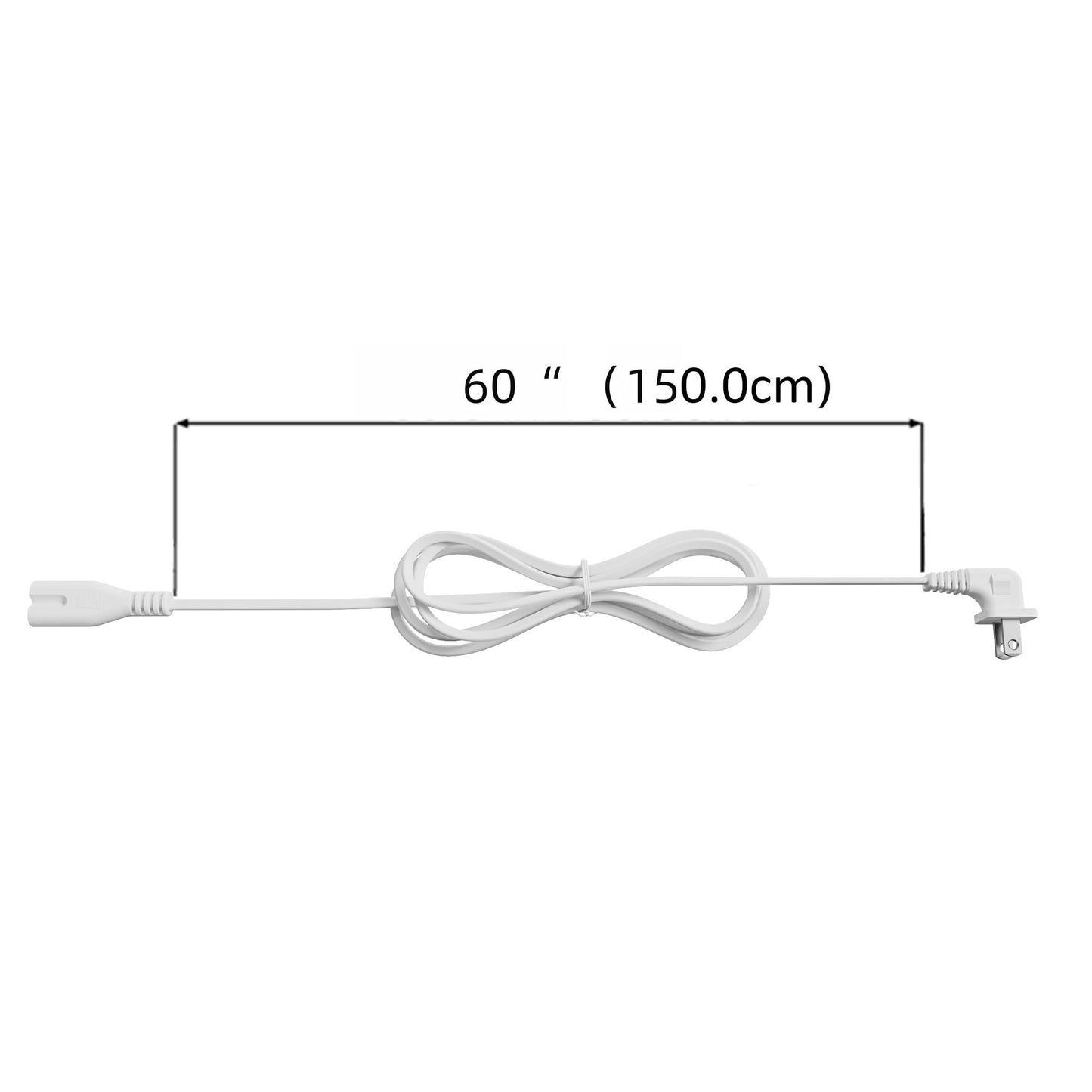 5ft 2 Prong Power Supply 90 Degree Bending Extension Cable Cord with IEC-C7 Outlet for Tools TV ION Game Day Protable Wireless Rechargeable Speaker White Perfect Replacement for Bedroom, Living Room