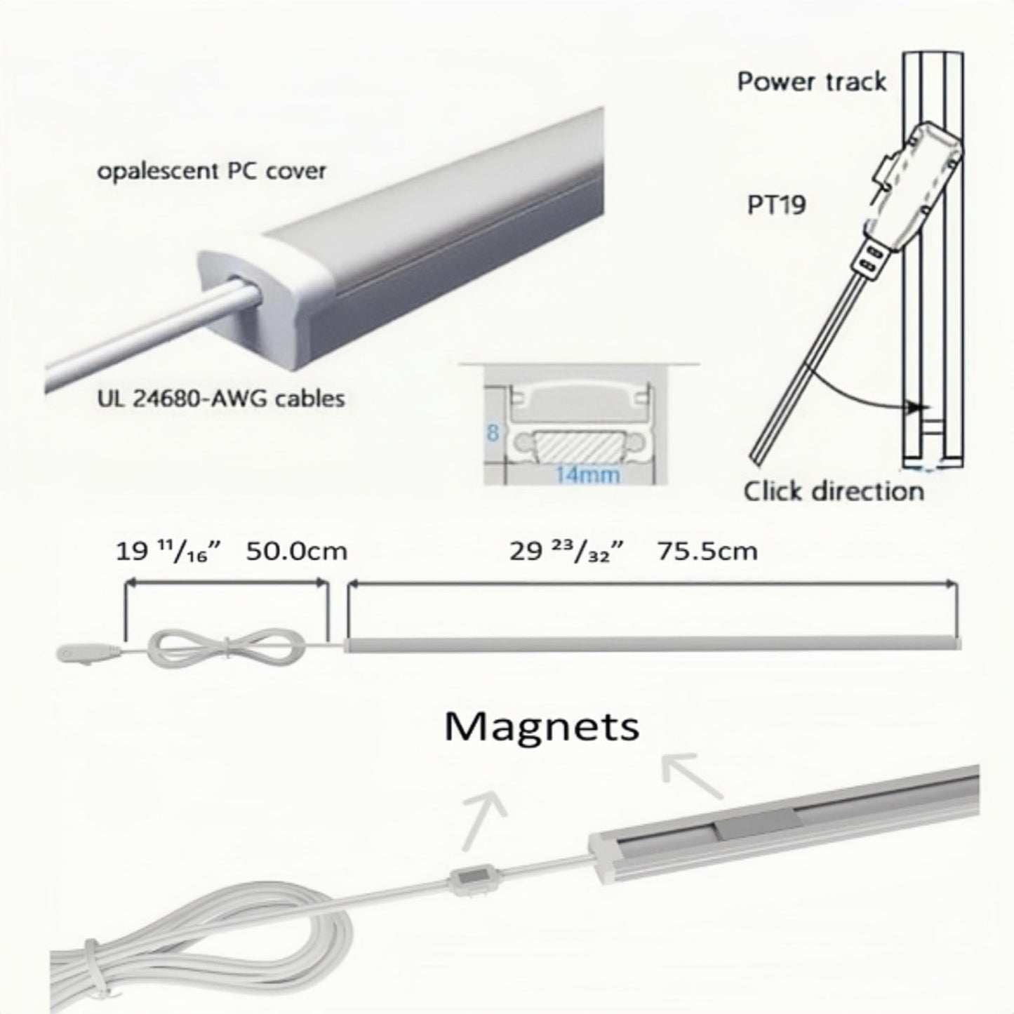 TITATEC Retail Liquor Shelving Lights Kit