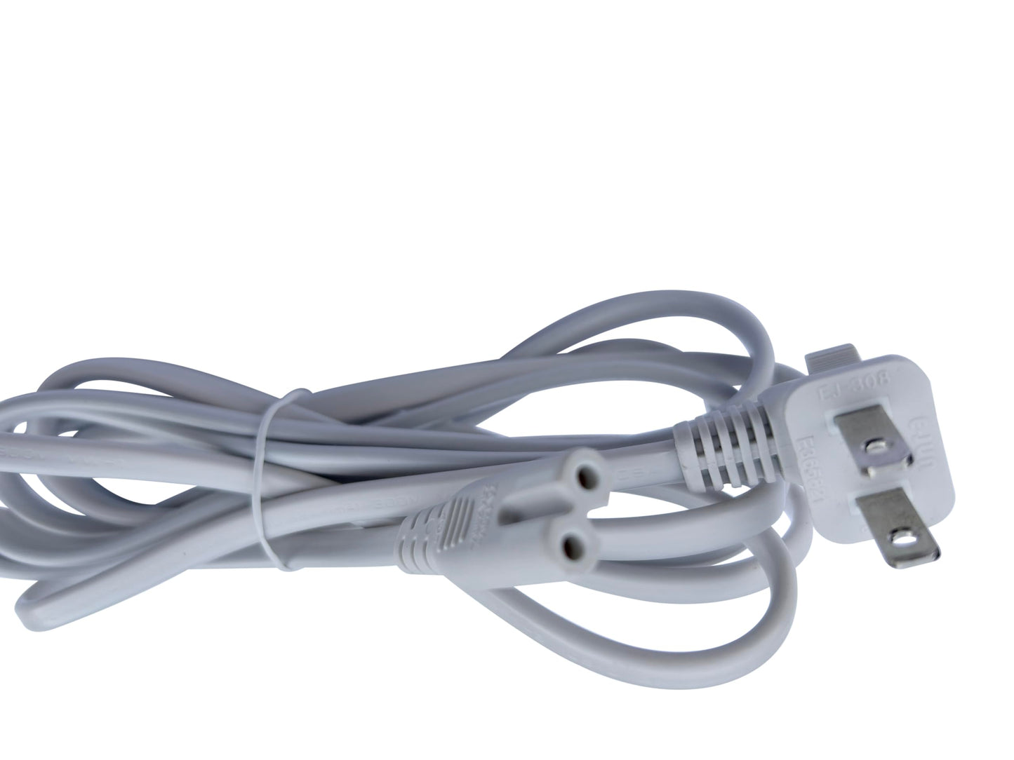 5ft 2 Prong Power Supply 90 Degree Bending Extension Cable Cord with IEC-C7 Outlet for Tools TV ION Game Day Protable Wireless Rechargeable Speaker White Perfect Replacement for Bedroom, Living Room