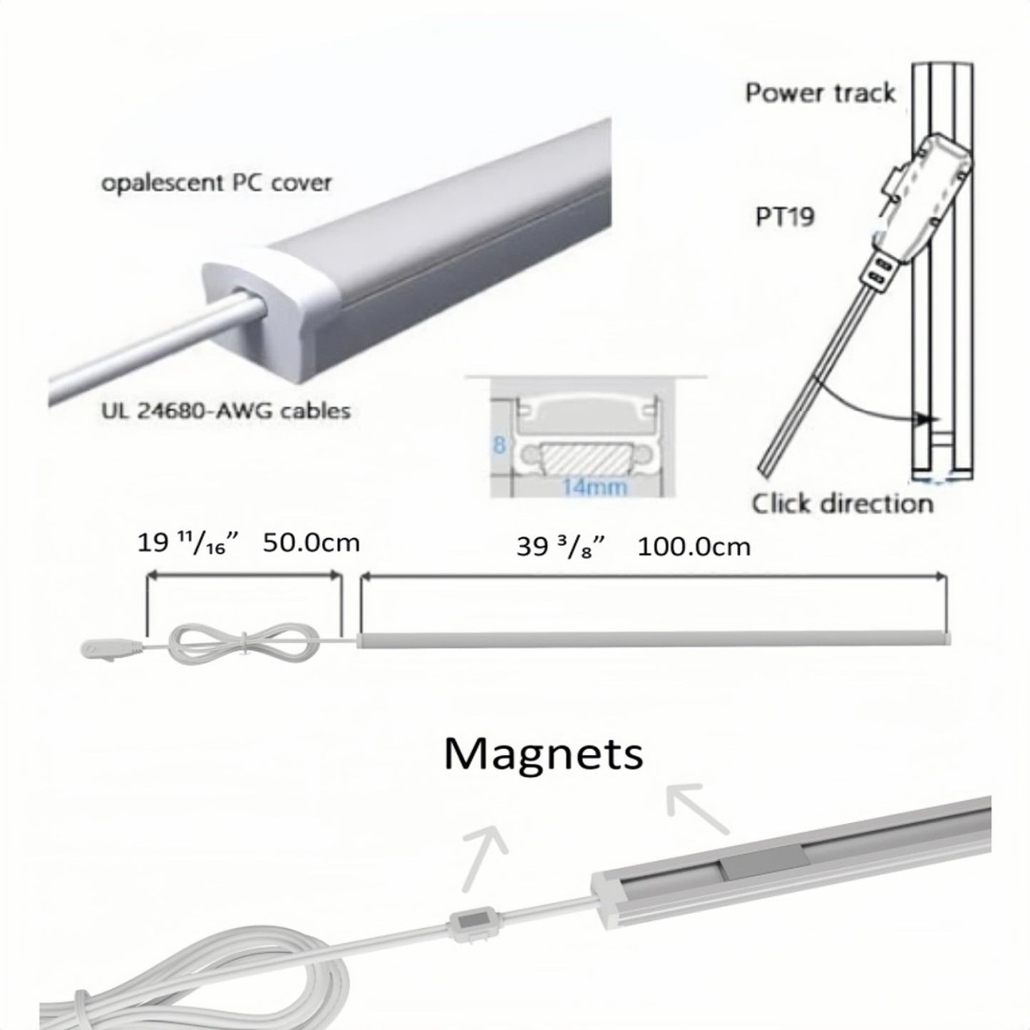 TITATEC Retail Liquor Shelving Lights Kit