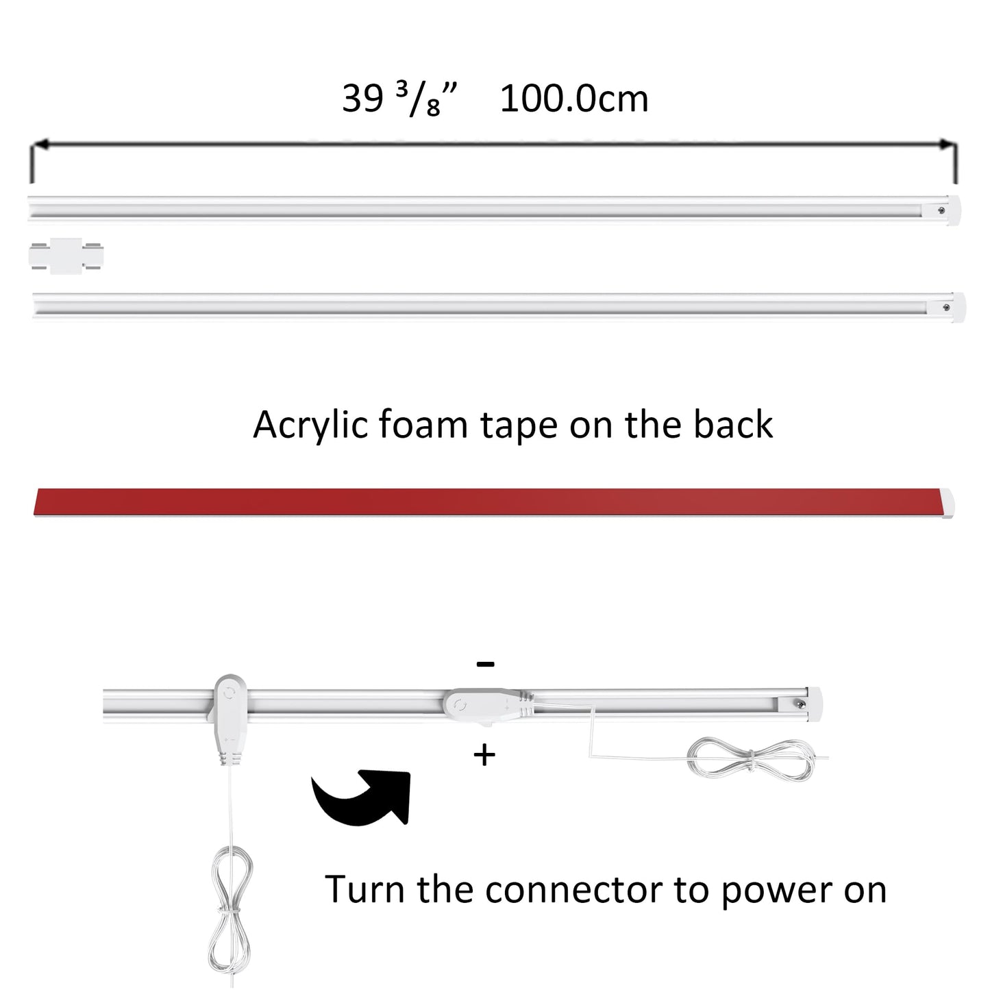 TITATEC Power Track for Gondola Shelving Lights Backed with Magnetic Tape to Attach The Back Panel or The Uprite of Madix or Lozier Standard Retail Shelf Ultra Thin Design Low Volt Total 6.6FT Length