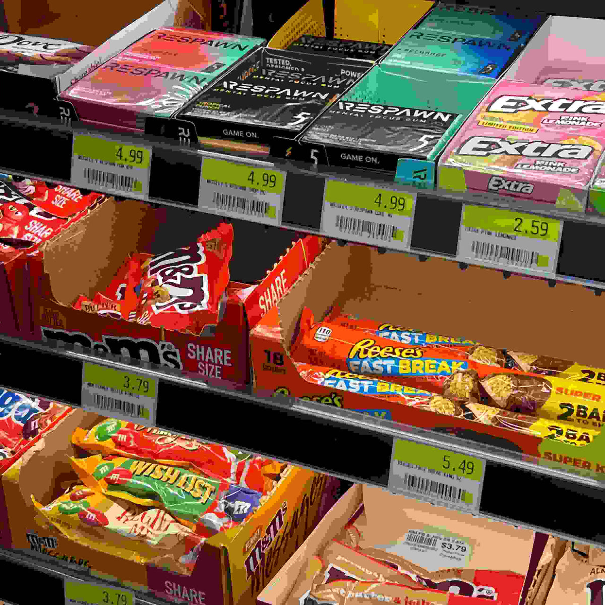 lights up candy shelving