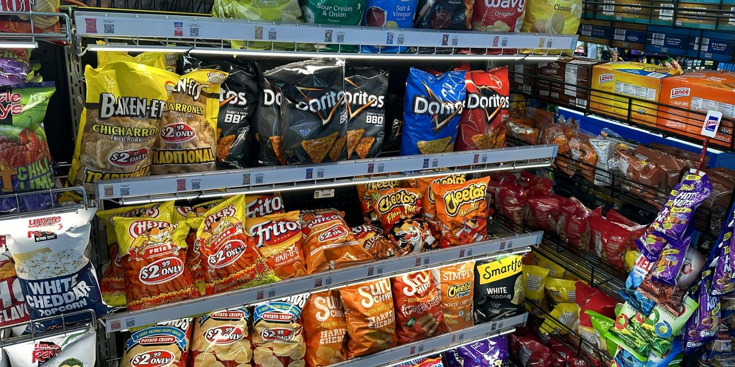 lights up the chips shelving