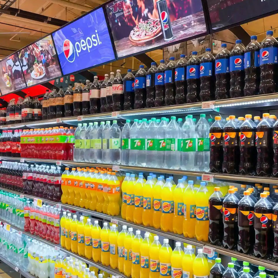 Lights up supermarket shelving