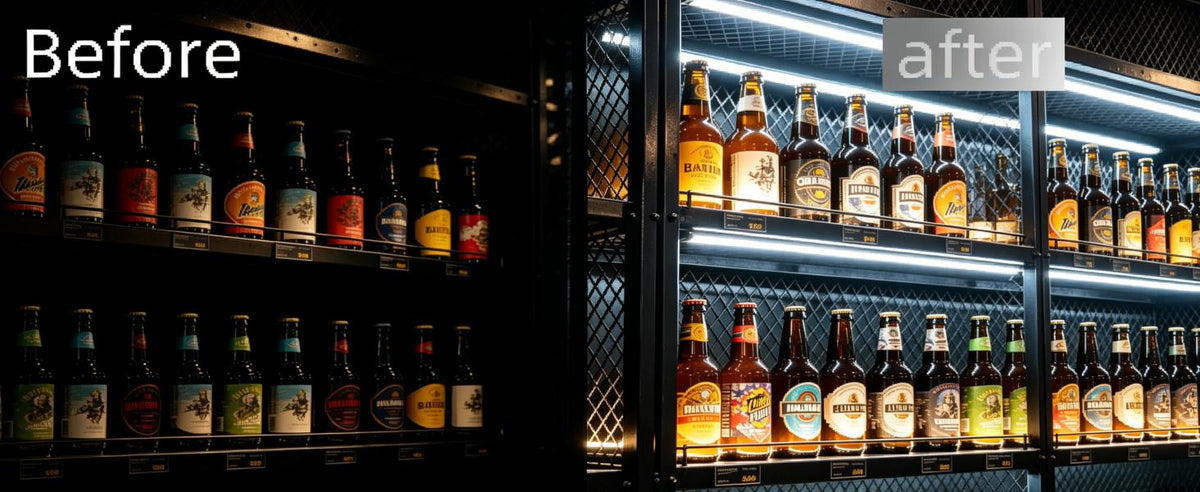 illuminated liqour shelving