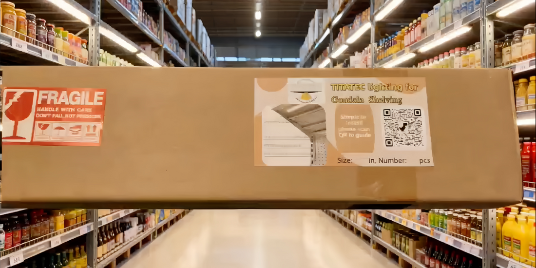 Complete TITATEC LED shelf light kit including light bars, driver, and cables